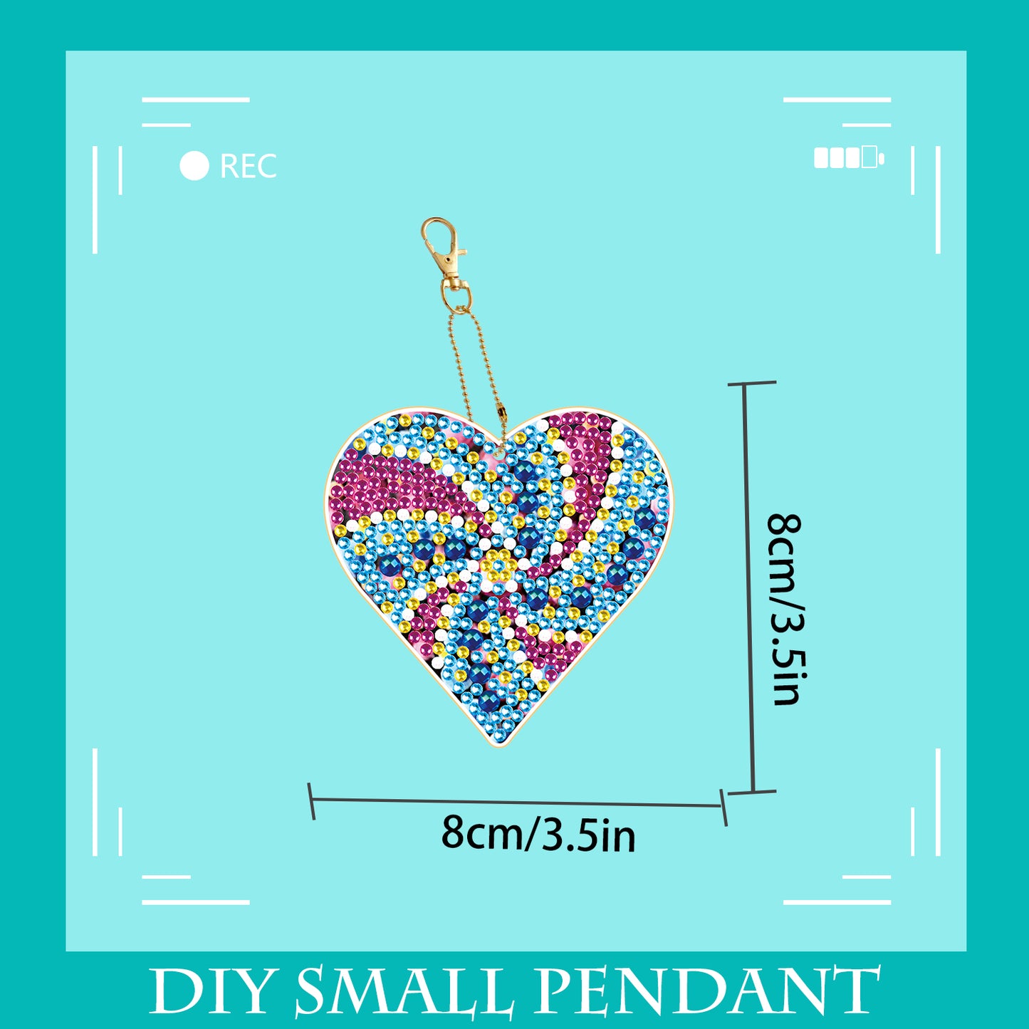 DIY keychain | Heart | Double-sided | Five Piece Set