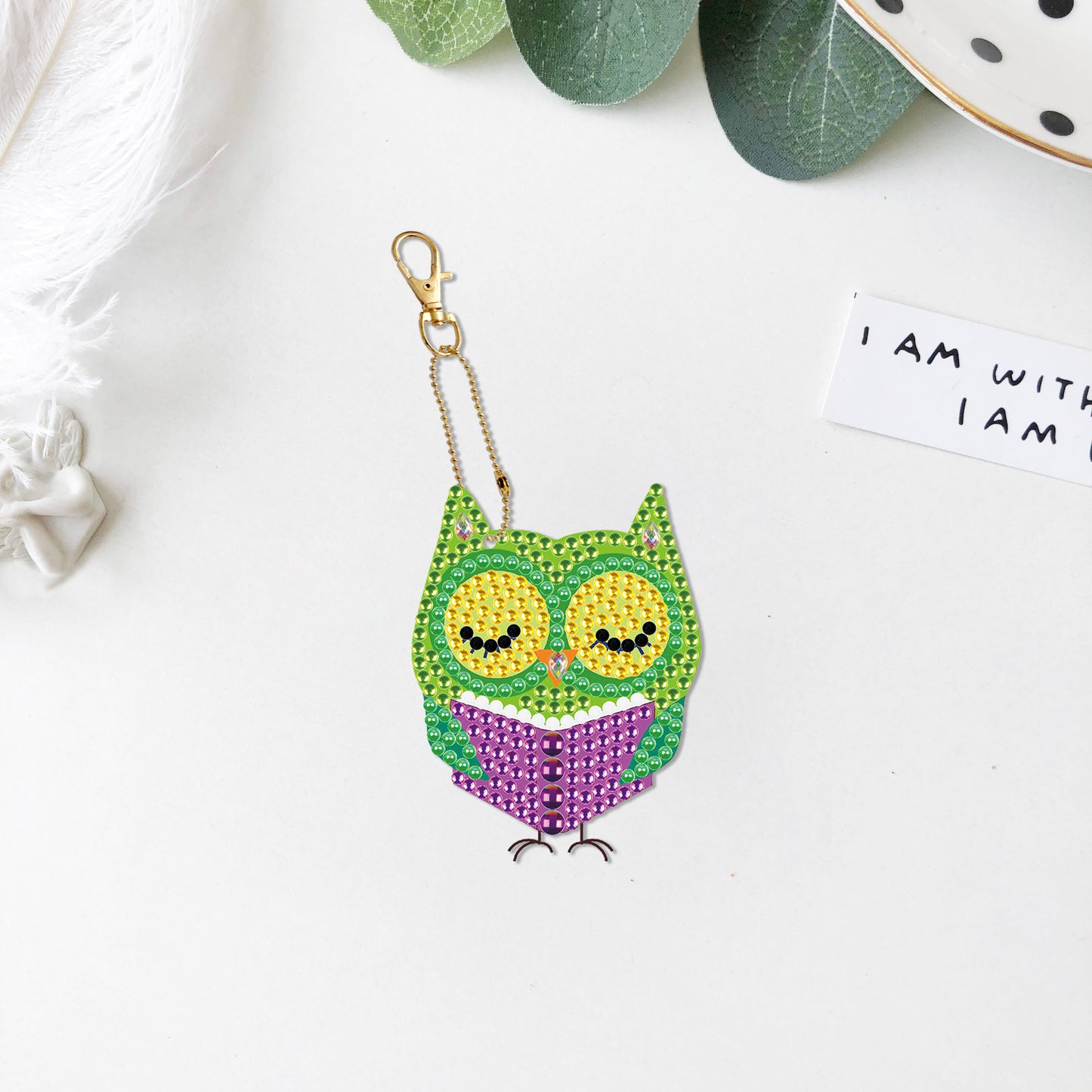 DIY keychain | Owl | Double-sided | Five Piece Set