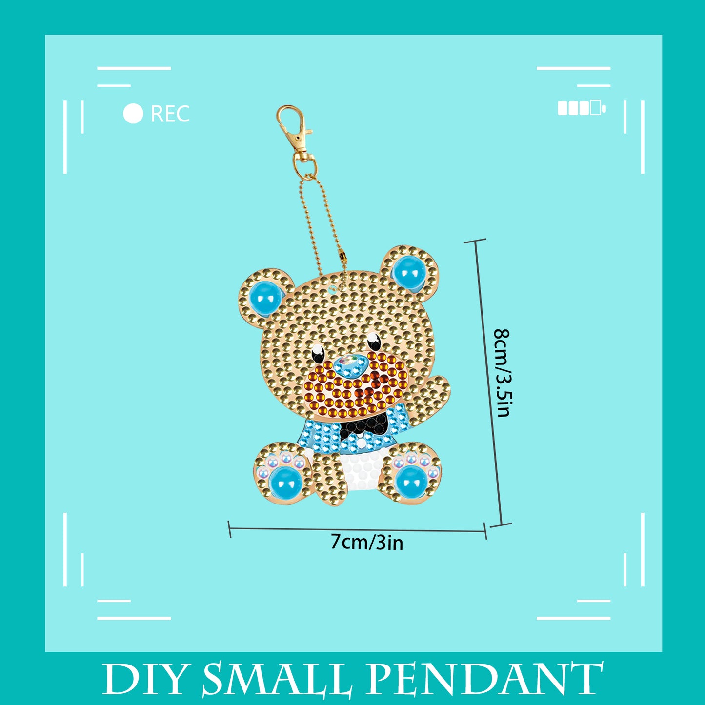 DIY keychain | Bear | Double-sided | Five Piece Set