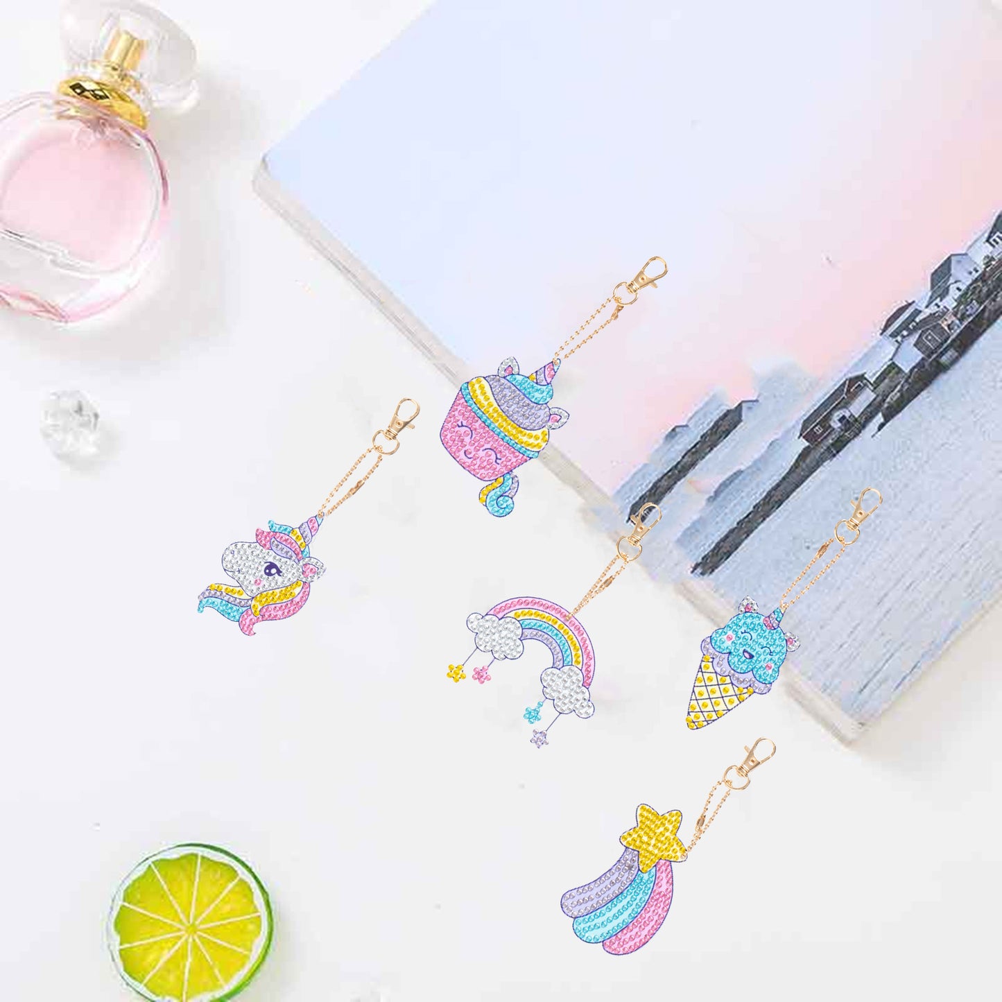 DIY keychain | Unicorn | Double-sided | Five Piece Set