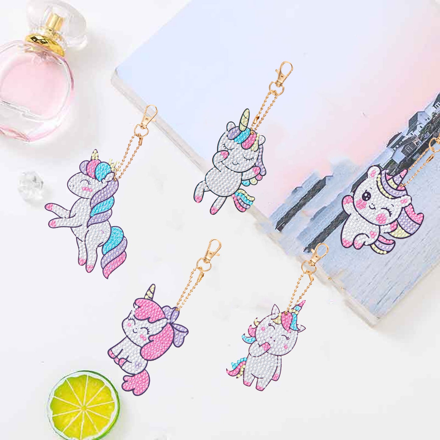 DIY keychain | Unicorn | Double-sided | Five Piece Set