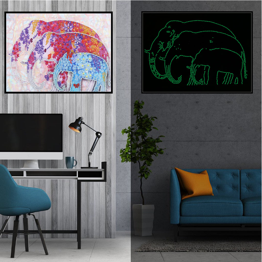 Elephant | Luminous Diamond Painting Kits