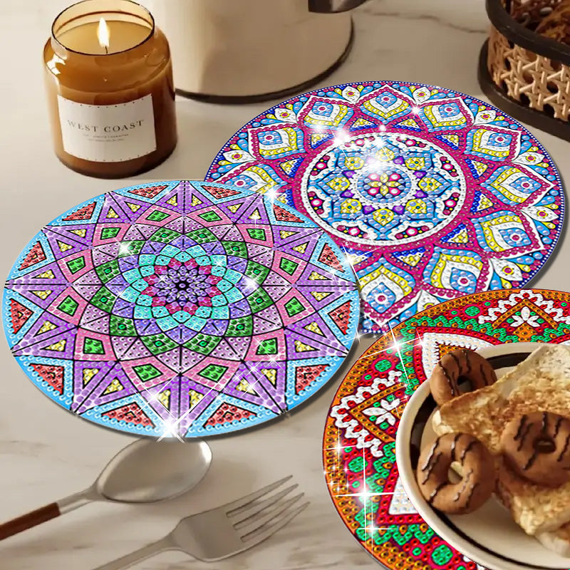 4PCS Diamond Painting Placemats Dish Mats | Mandala