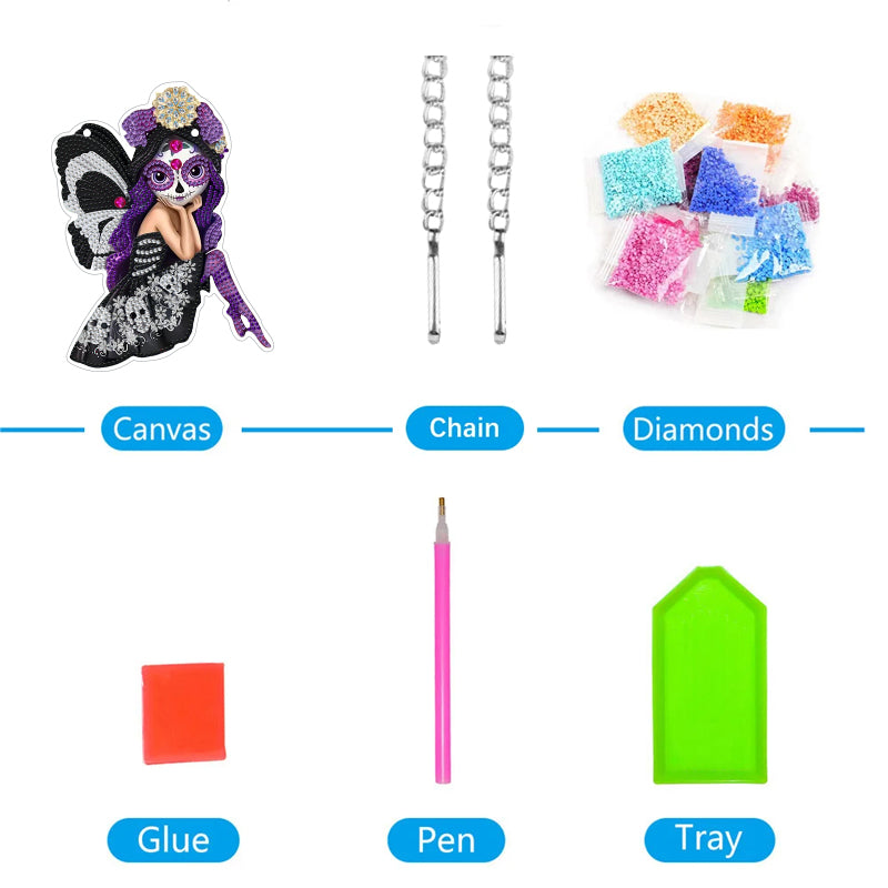 DIY crystal diamond wall mount kit for doors and windows tags - Fairy