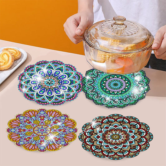 4PCS Diamond Painting Placemats Dish Mats | Mandala