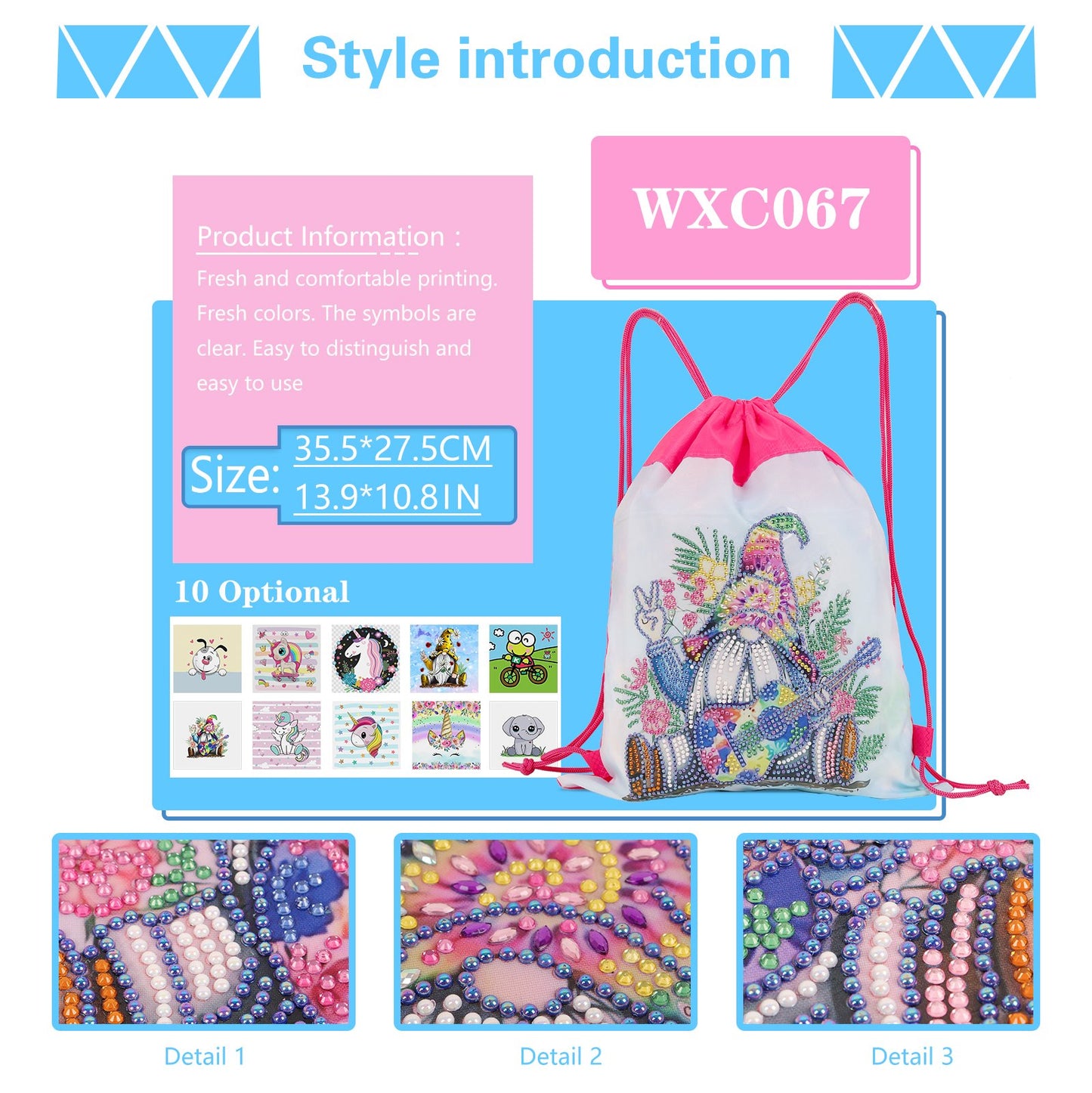 Diamond Painting DIY Special Shaped Diamond | Goblin | Mosaic Backpack Kit