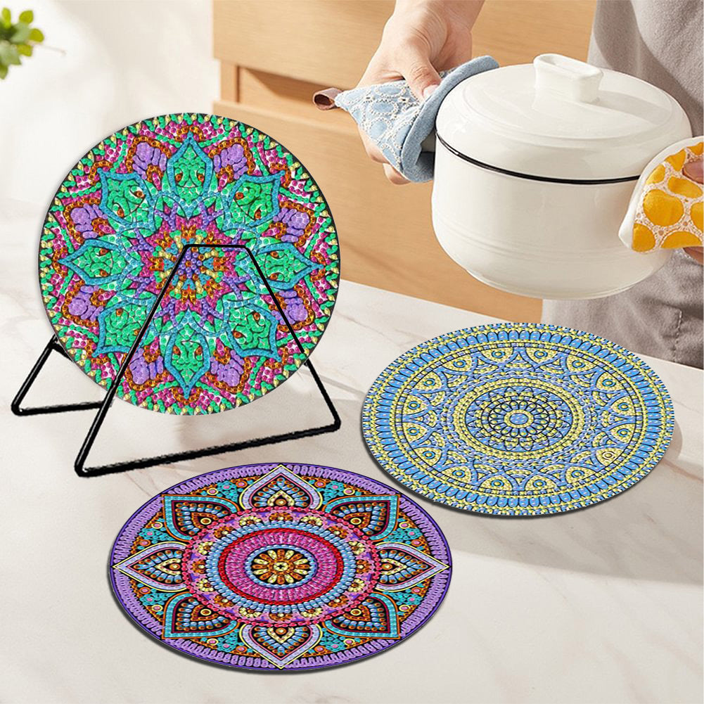 4PCS Diamond Painting Placemats Dish Mats | Mandala