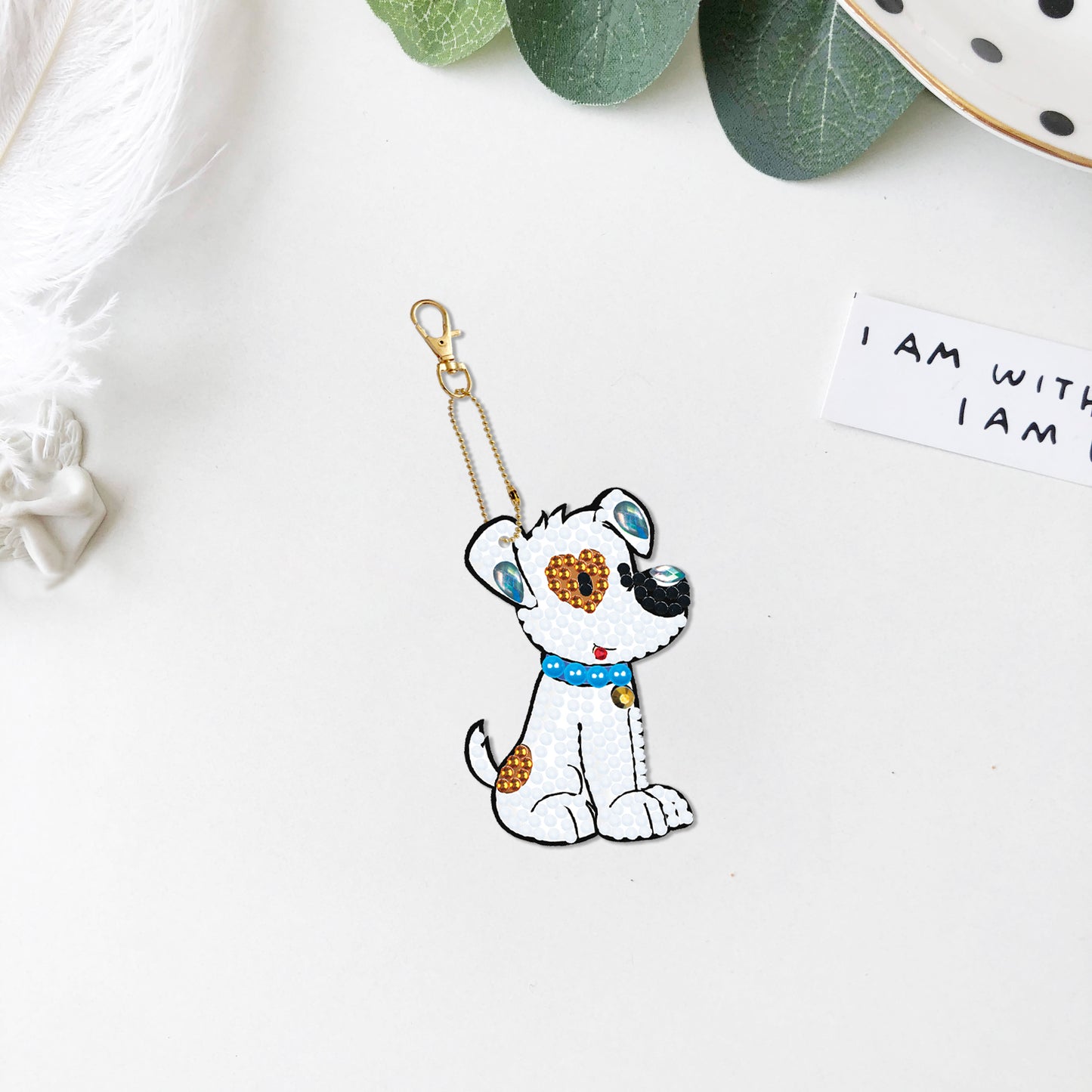 DIY keychain | Dog | Double-sided | Five Piece Set