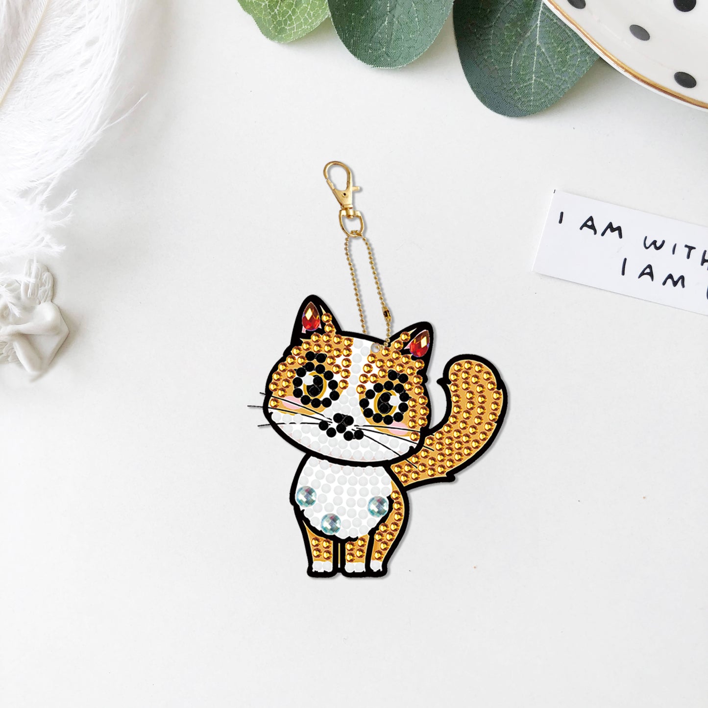 DIY keychain | Cat | Double-sided | Five Piece Set