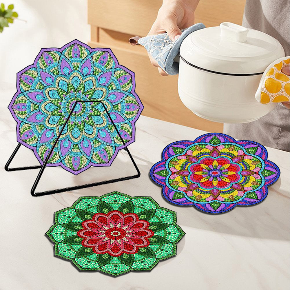 4PCS Diamond Painting Placemats Dish Mats | Mandala