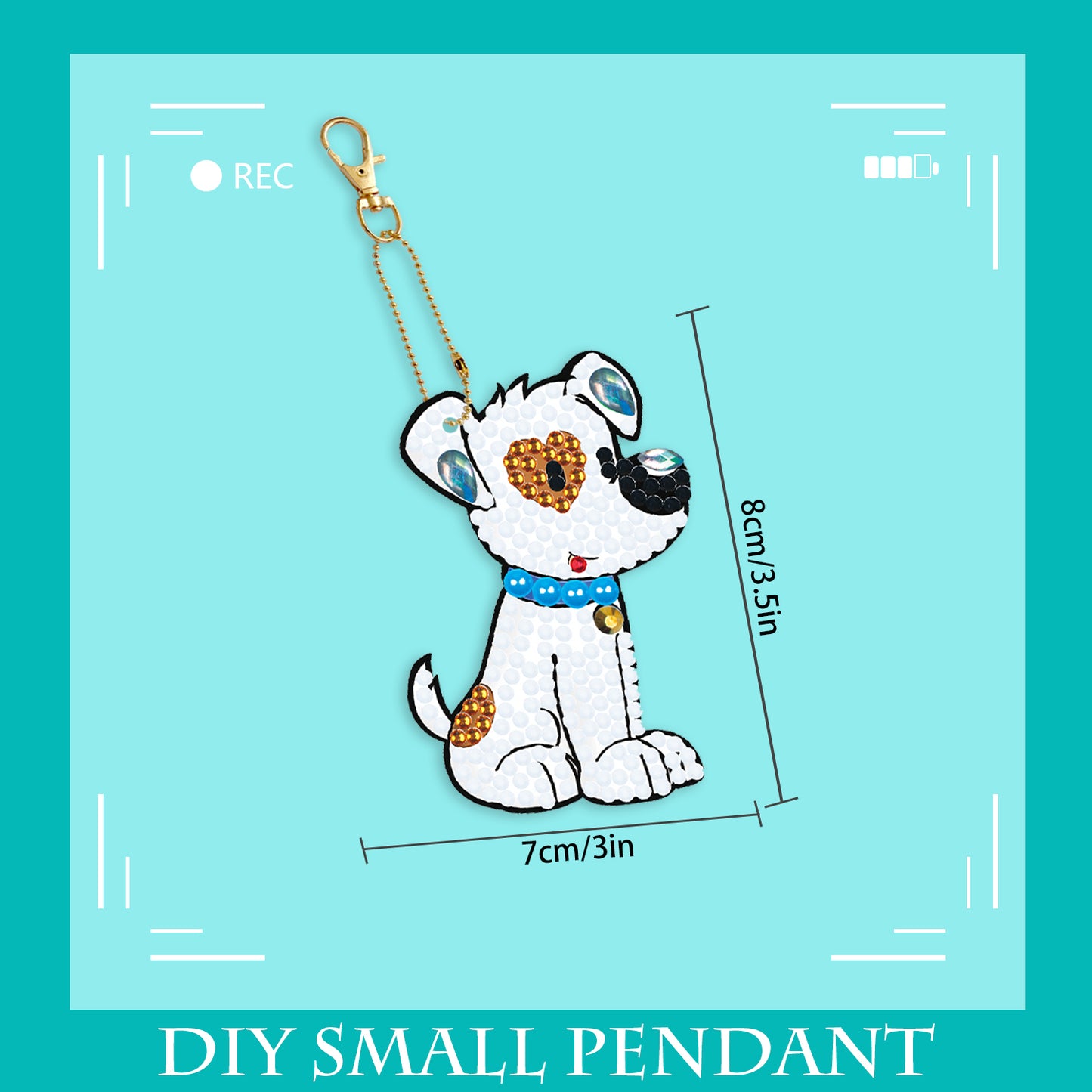 DIY keychain | Dog | Double-sided | Five Piece Set