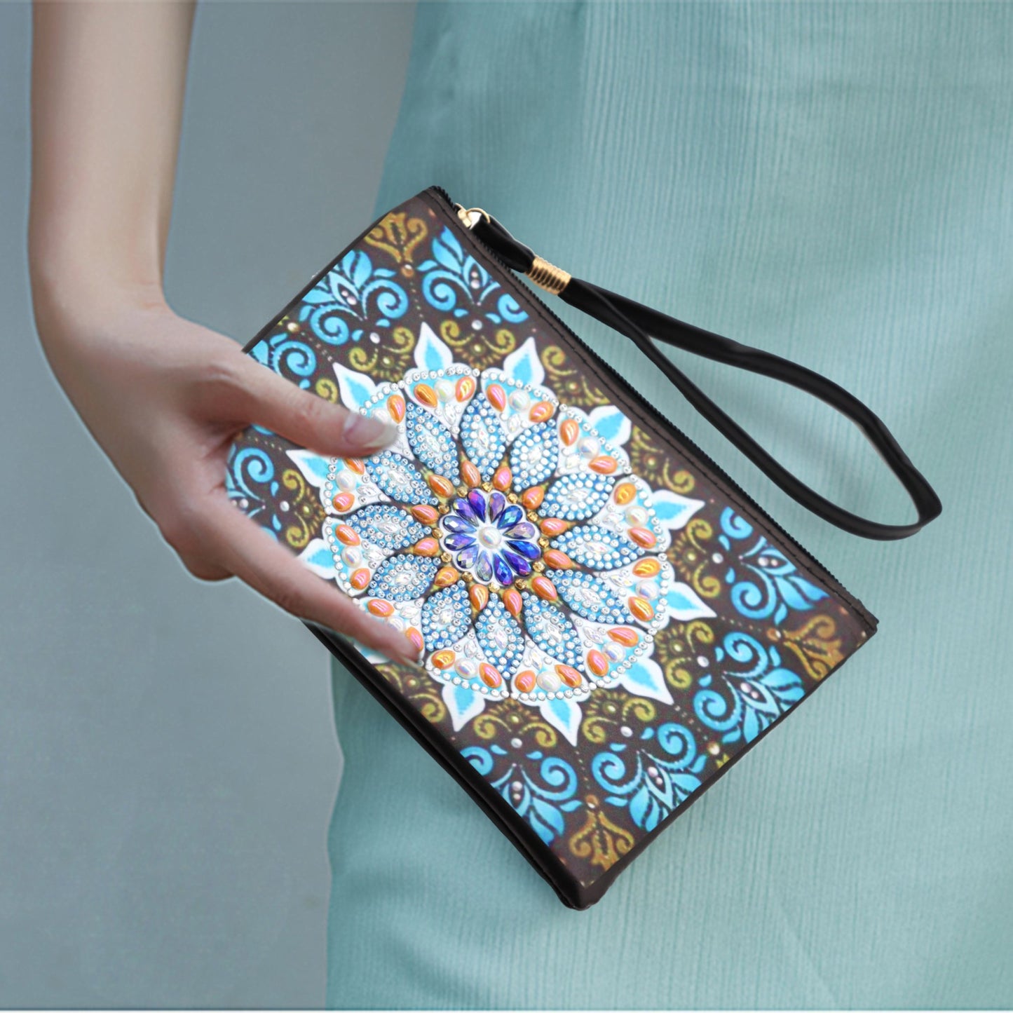 Diamond painting package DIY special-shaped diamond | Blue flower| handbag