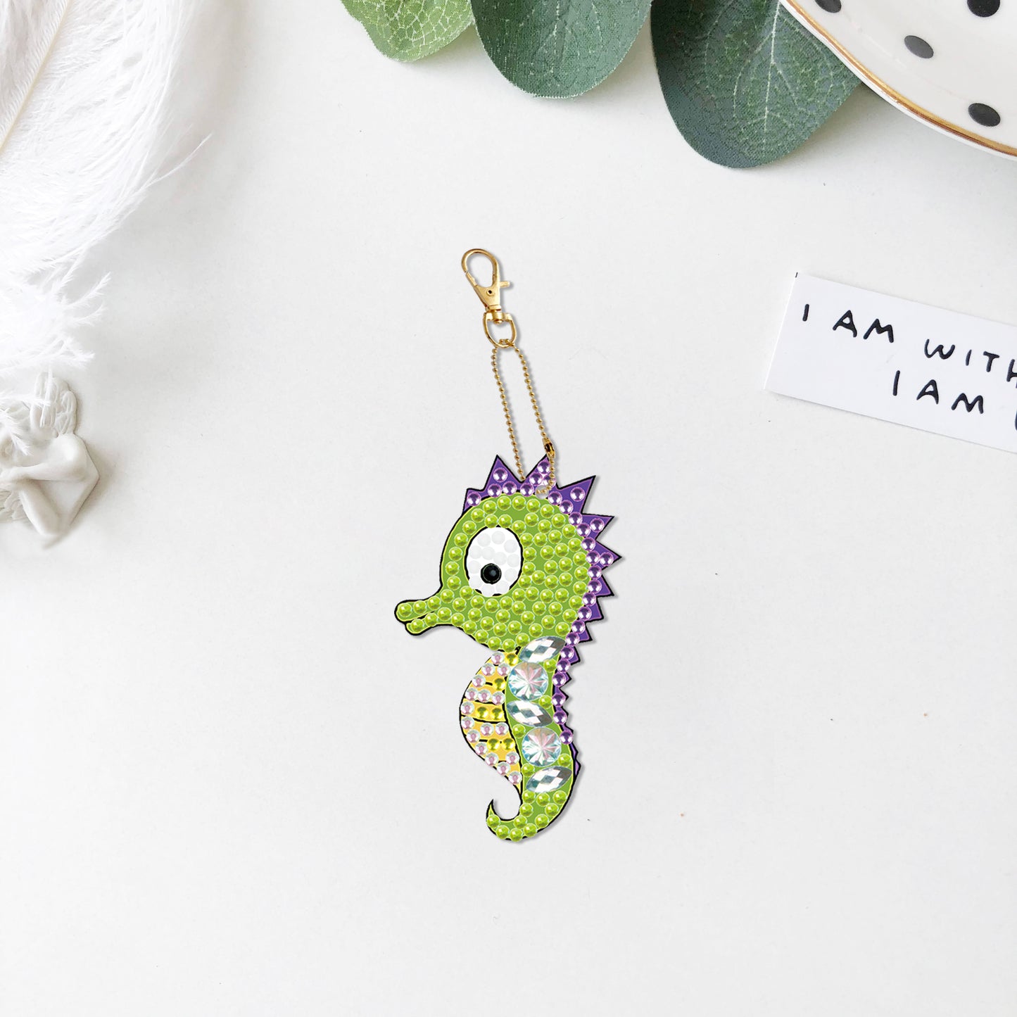 DIY keychain | Fish Seahorse Crab | Double-sided | Five Piece Set