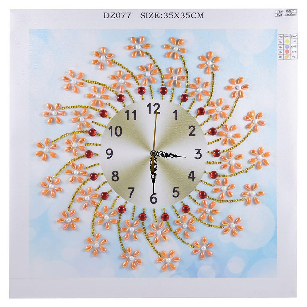 flower clock | Crystal Rhinestone  | Full Round Diamond Painting Kits