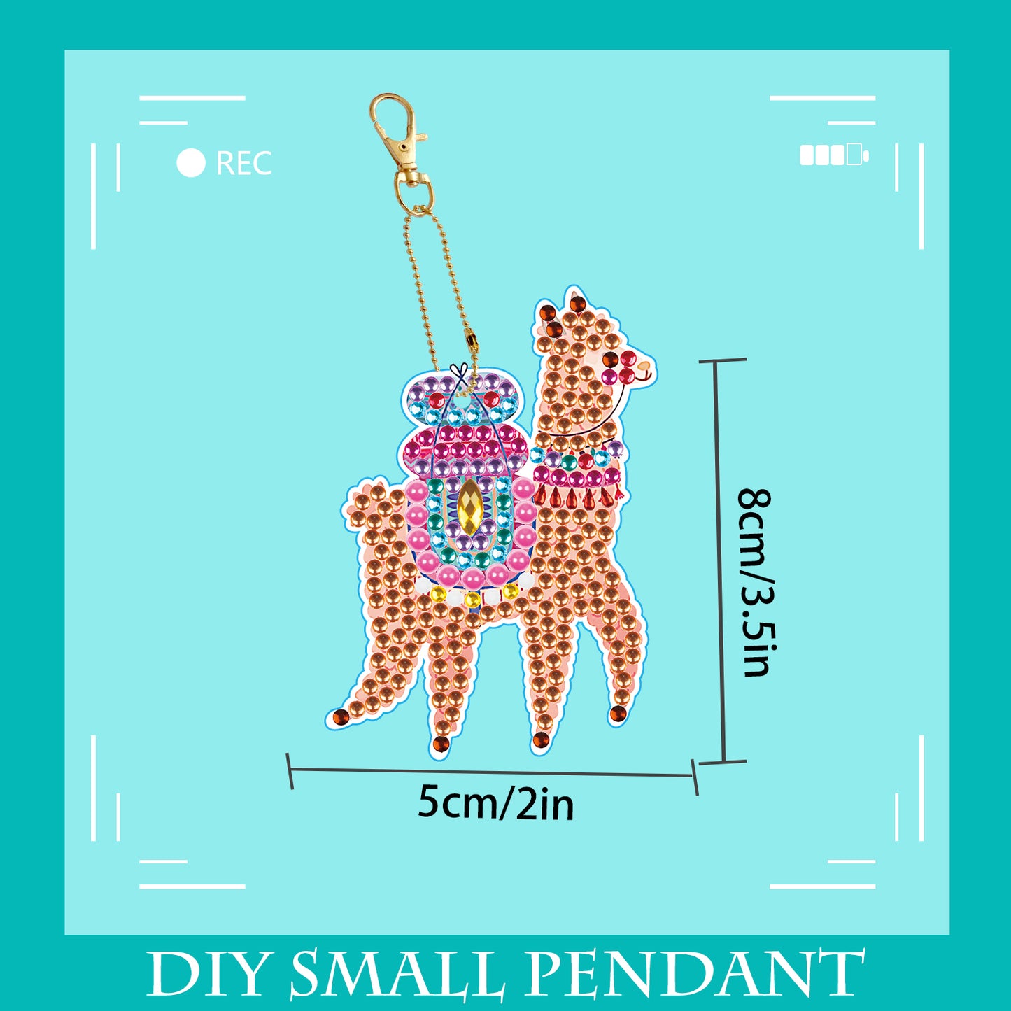 DIY keychain | Alpaca | Double-sided | Five Piece Set