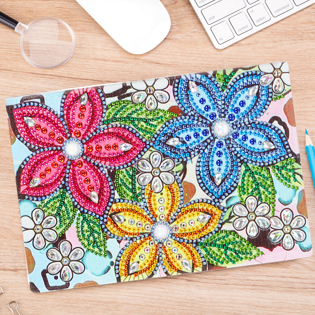 A5 5D Notebook DIY Part Special Shape Rhinestone Diary Book | Flower