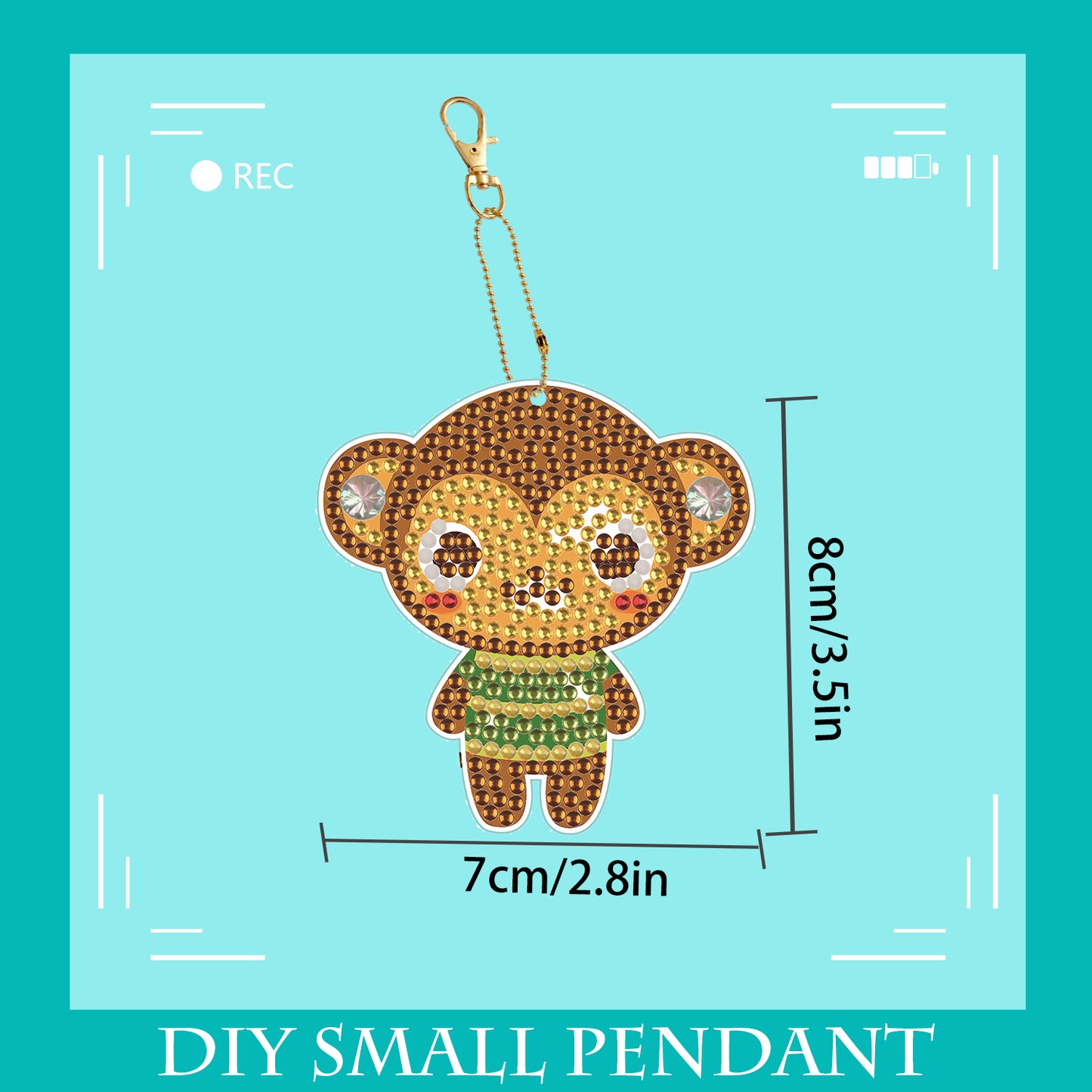 DIY keychain | Monkey | Double-sided | Five Piece Set