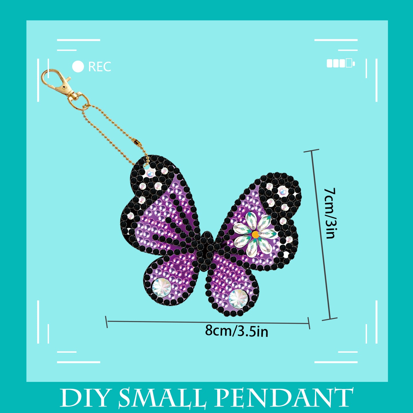 DIY keychain | Butterfly | Double-sided | Five Piece Set