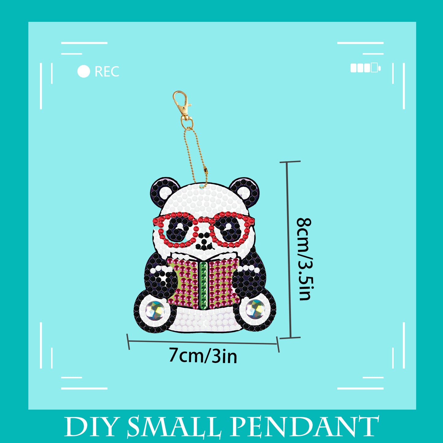 DIY keychain | Panda | Double-sided | Five Piece Set