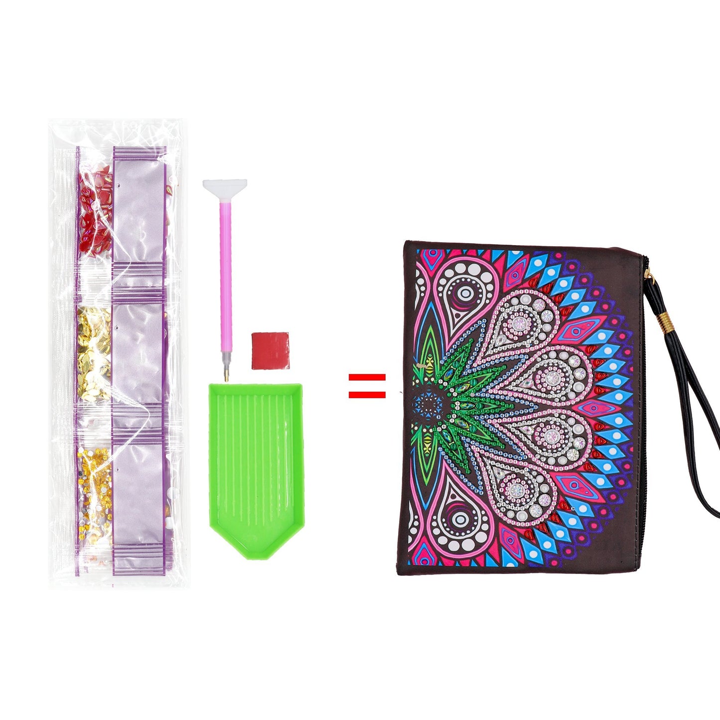 Diamond painting package DIY special-shaped diamond |Pink Peacock| handbag