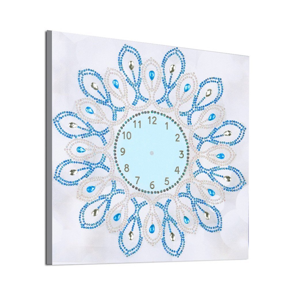 Flower Clock  | Crystal Rhinestone  | Full Round Diamond Painting Kits