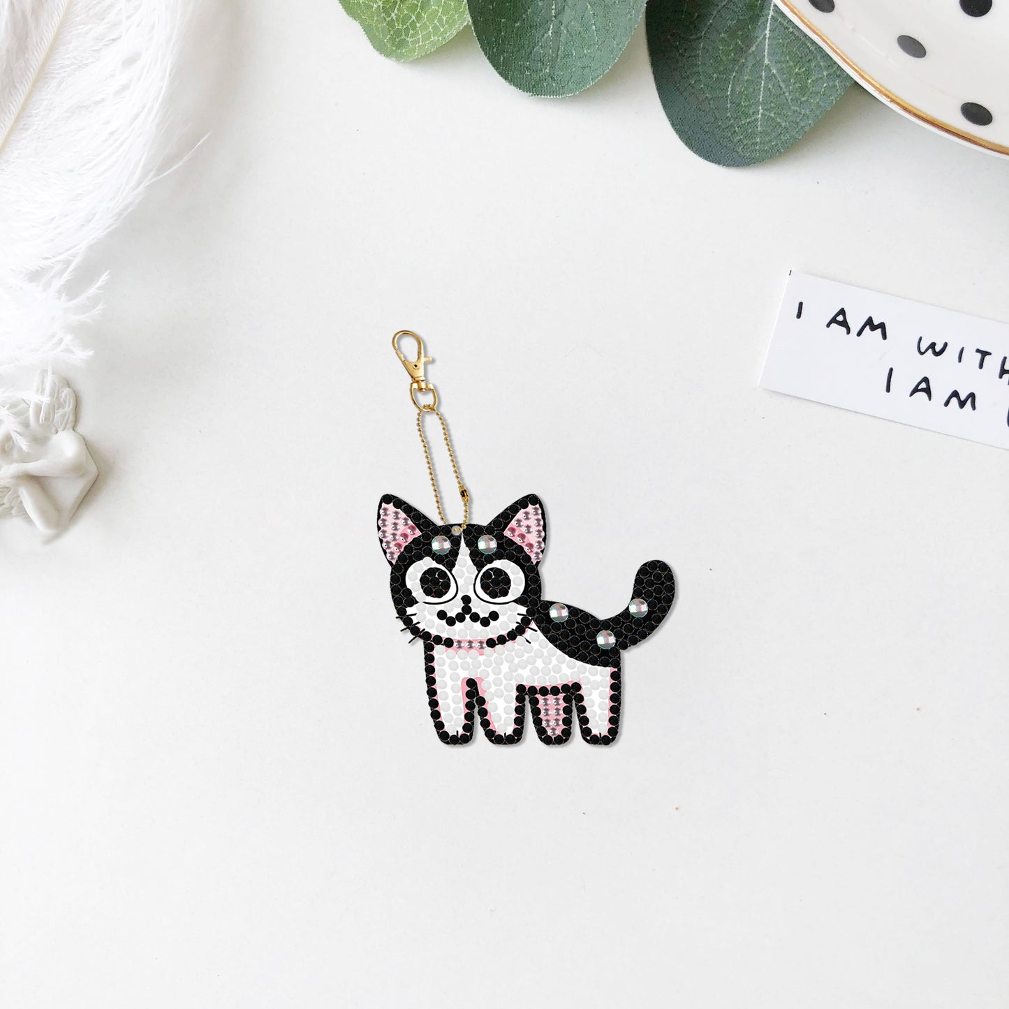 DIY keychain | Cat | Double-sided | Five Piece Set