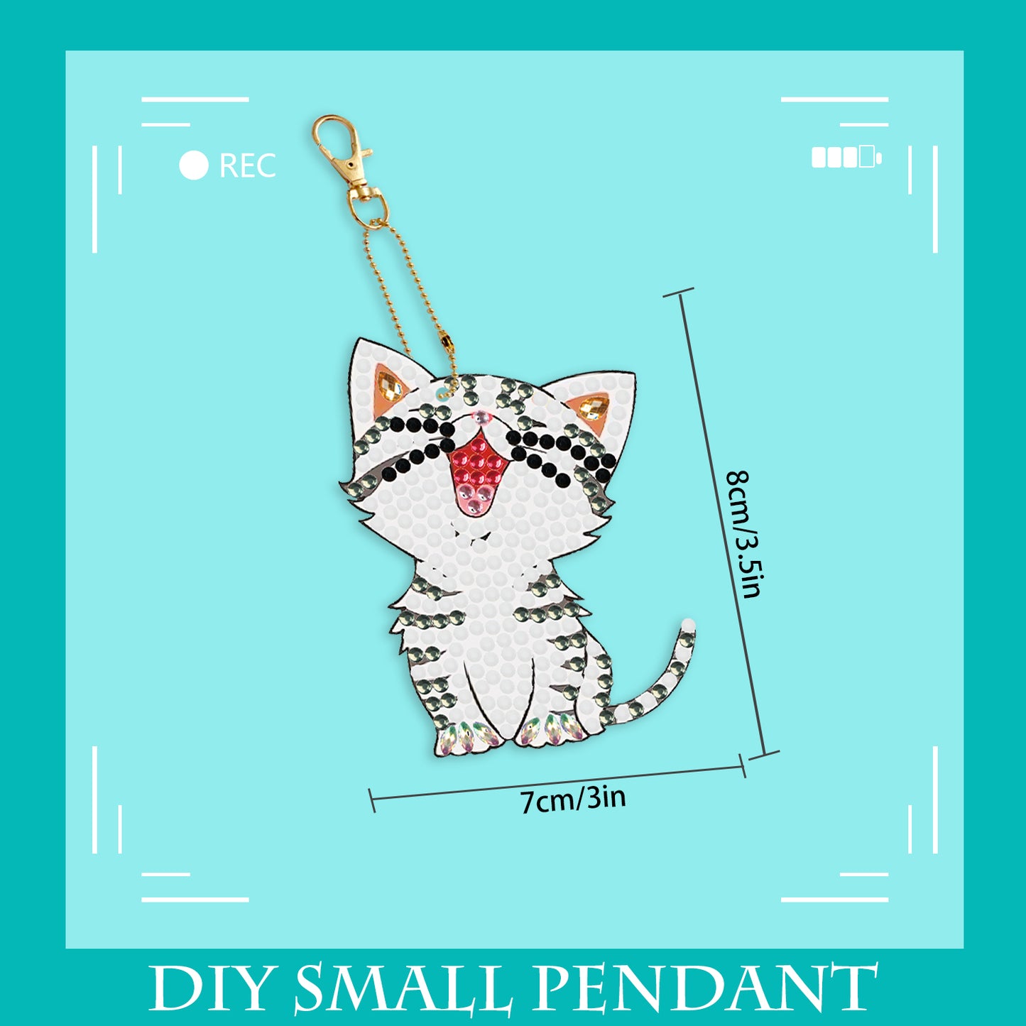 DIY keychain | Cat | Double-sided | Five Piece Set