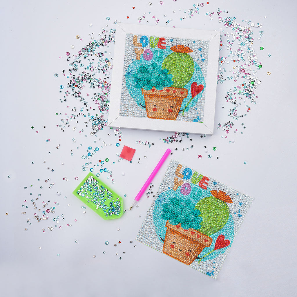 Cactus | Kits de peinture diamant strass cristal pour enfants