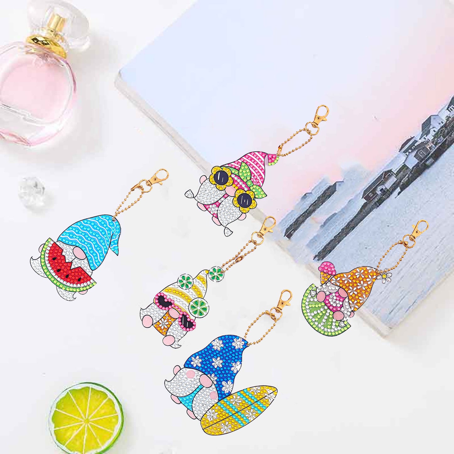 DIY keychain | Gnome | Double-sided | Five Piece Set