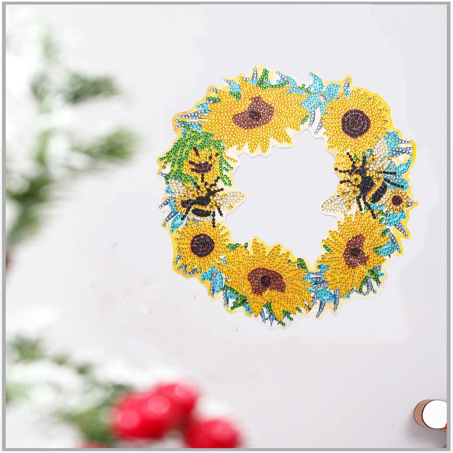 DIY Diamond Painting Wreath - Bee