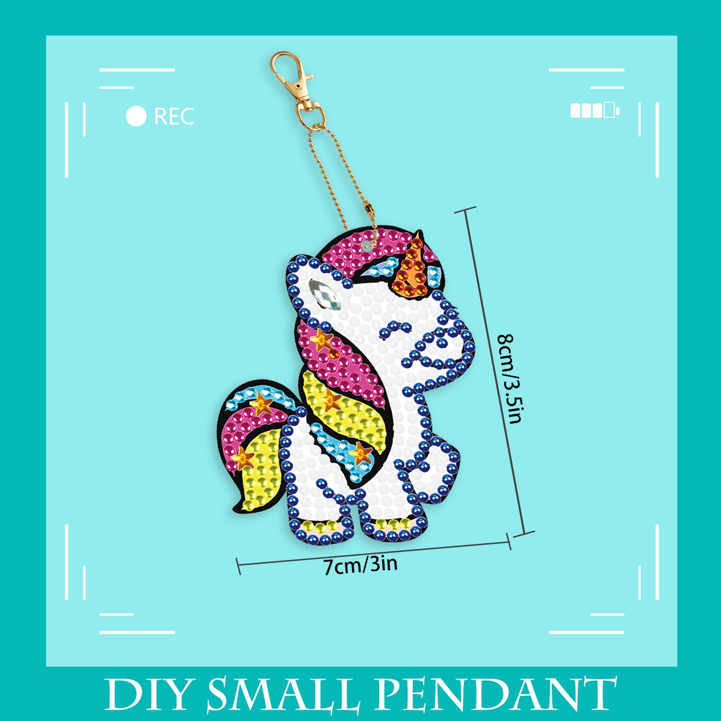 DIY keychain | Unicorn | Double-sided | Five Piece Set