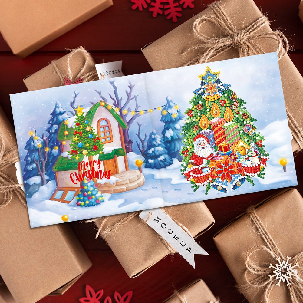 8 Pcs Set DIY Diamond Painting Christmas Greeting Cards