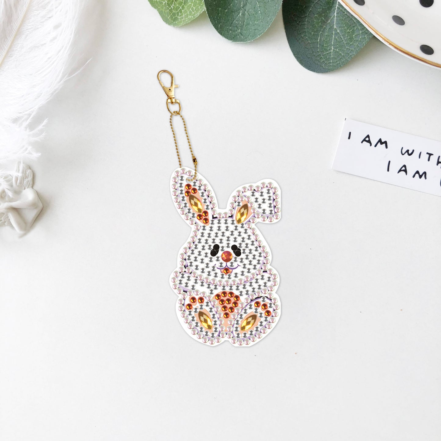 DIY keychain | Rabbit | Double-sided | Five Piece Set