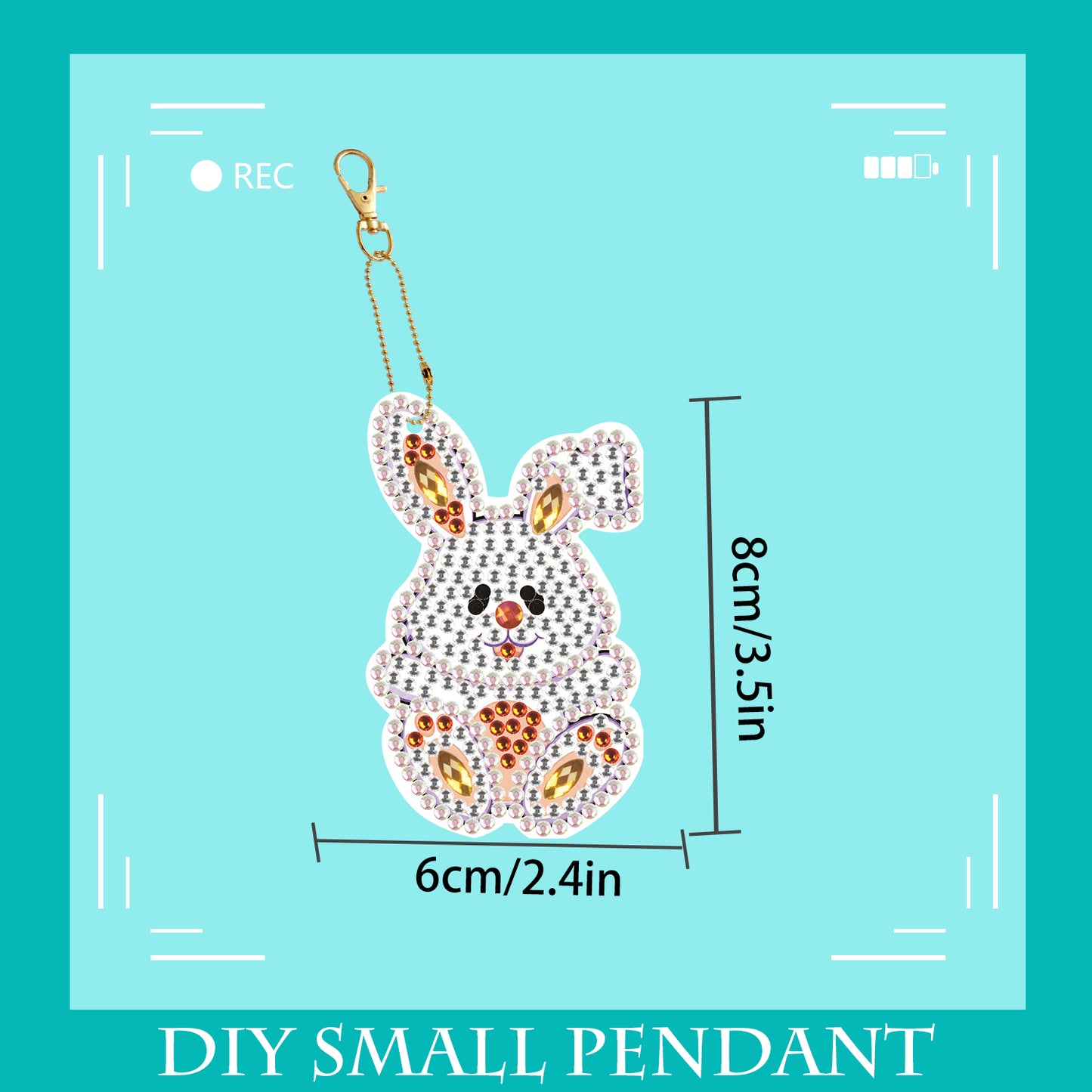 DIY keychain | Rabbit | Double-sided | Five Piece Set