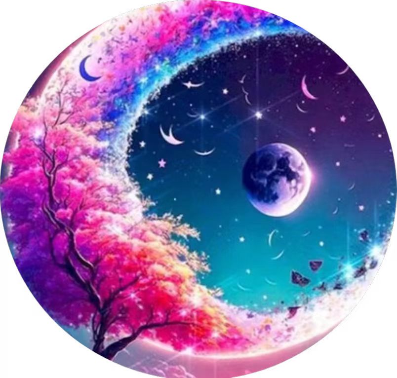 8 pcs set DIY Special Shaped Diamond Painting Coaster  | moon night scene（no holder）