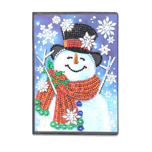 A5 5D Notebook DIY Partie Forme Spéciale Strass Journal Journal | Bonhomme de neige