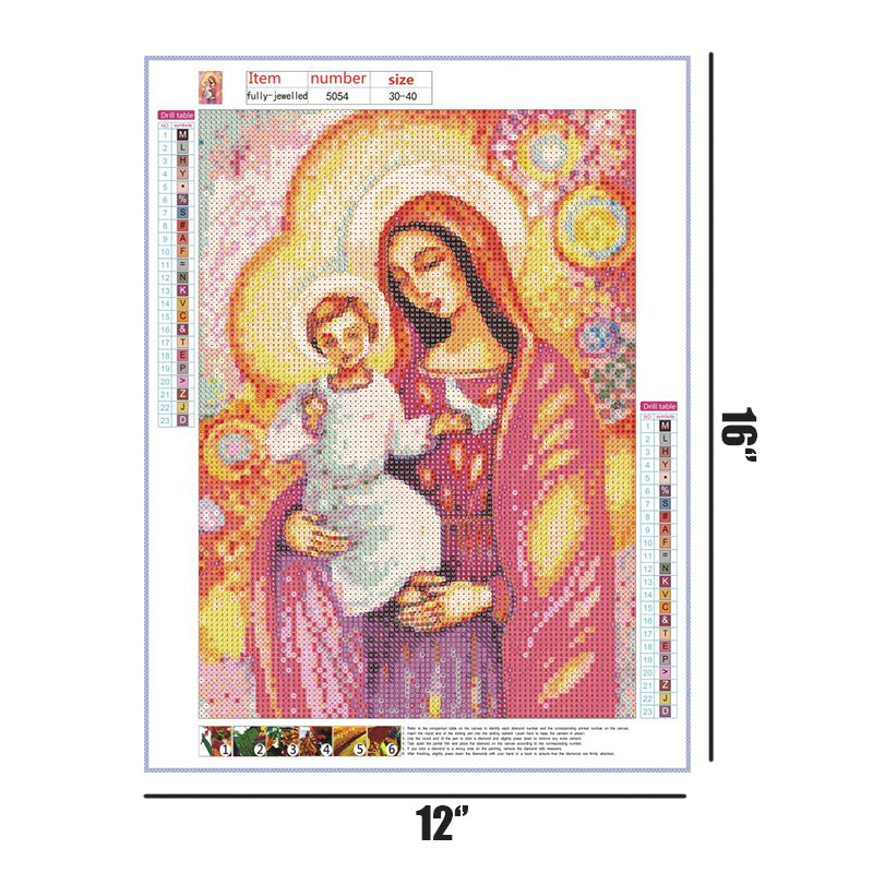 Mom And Child  | Full Round Diamond Painting Kits