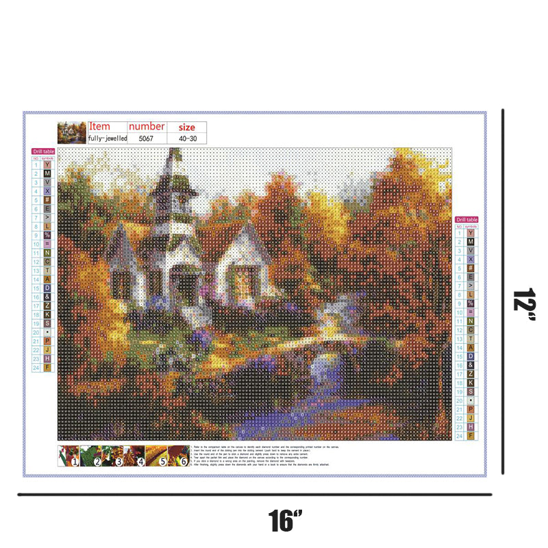 Beautiful Cottage Scenery | Full Round Diamond Painting Kits