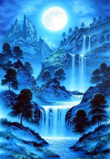 Wasserfalllandschaft | Vollständige Runde/Quadratische Diamond Painting Kits | 50x70cm | 60 x 80 cm