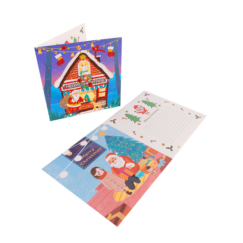 4 Pcs Set DIY Diamond Painting Christmas Greeting Cards