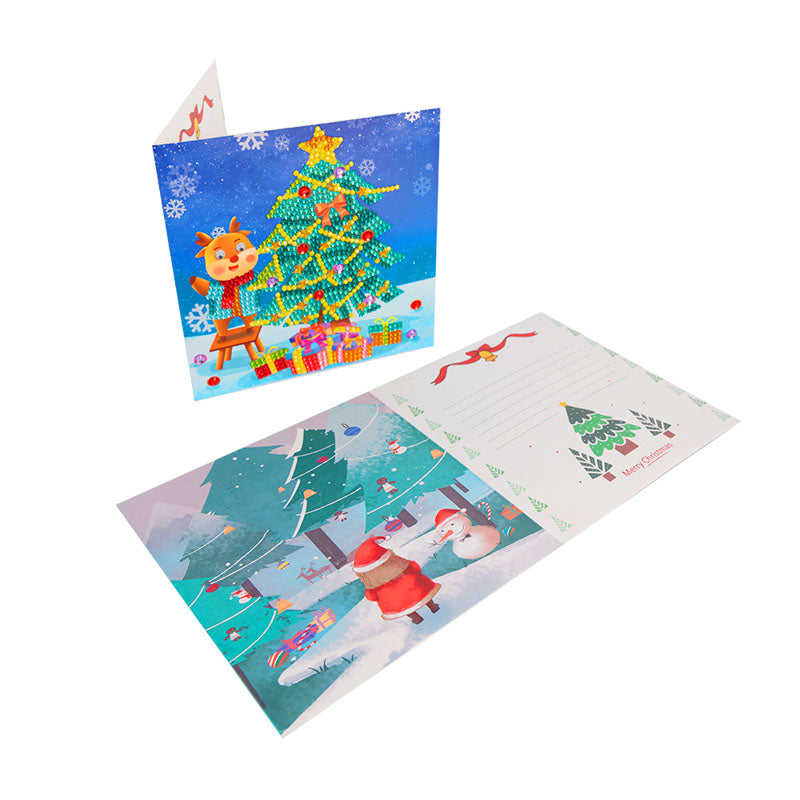 4 Pcs Set DIY Diamond Painting Christmas Greeting Cards