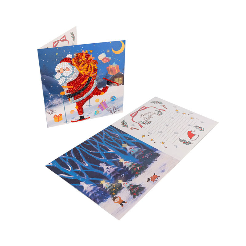 4 Pcs Set DIY Diamond Painting Christmas Greeting Cards