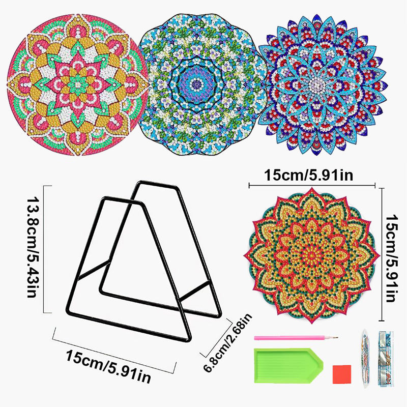 4PCS Diamond Painting Placemats Dish Mats | Mandala