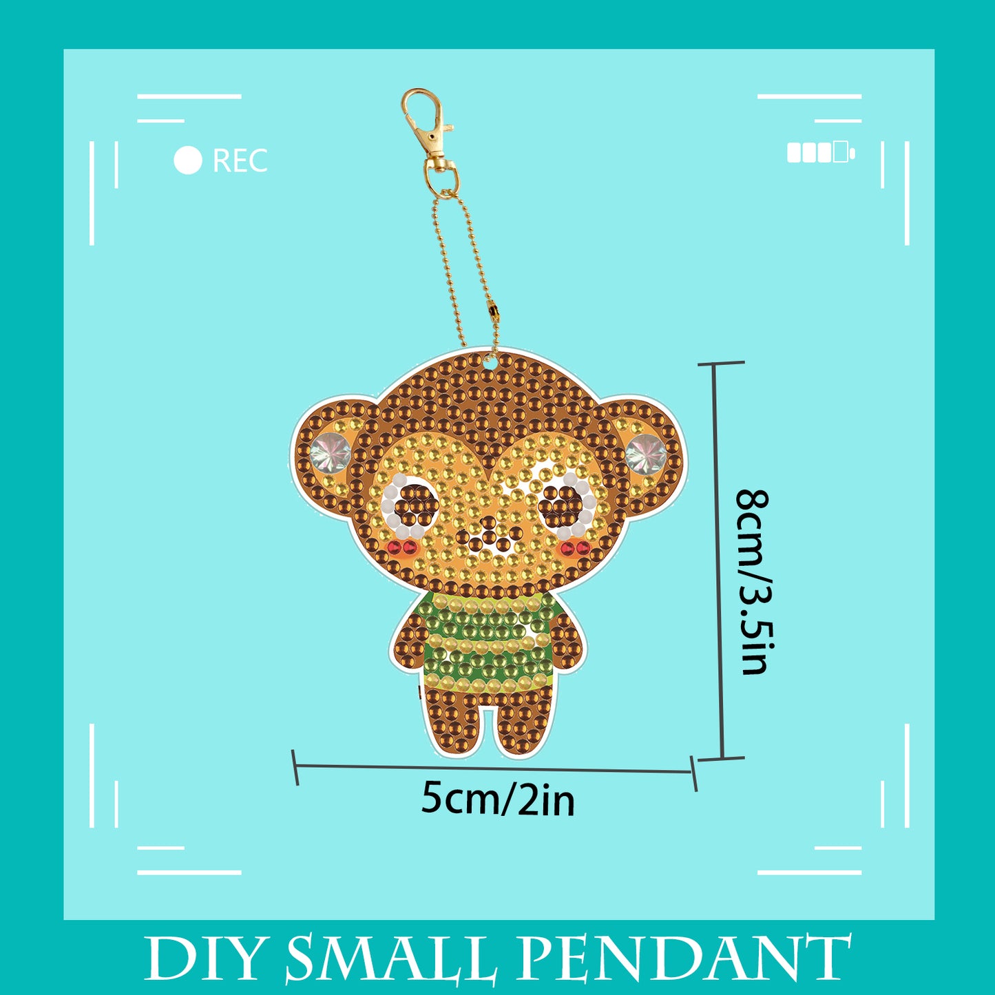 DIY keychain | Monkey | Double-sided | Five Piece Set