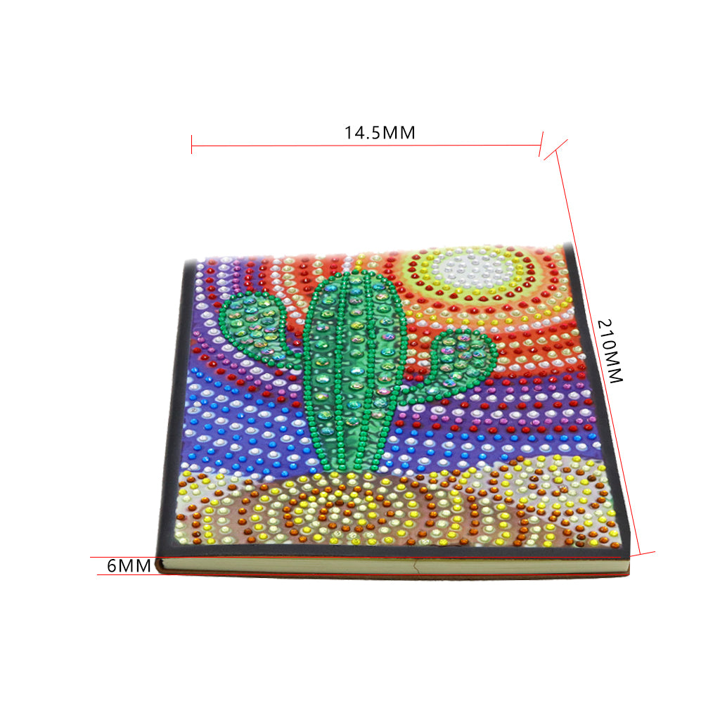 A5 5D Notebook DIY Part Special Shape Rhinestone Diary Book | Cactus