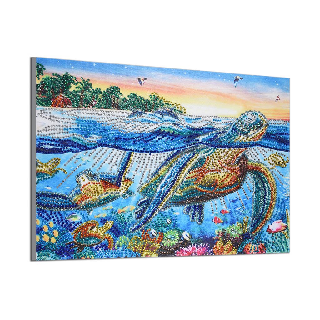 Tortue de mer | Kits de peinture au diamant de forme spéciale