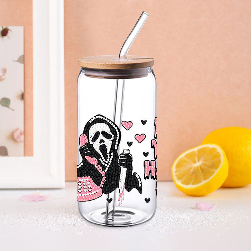 4PCS DIY diamond painting cup stickers (without cup) | Skull Horror