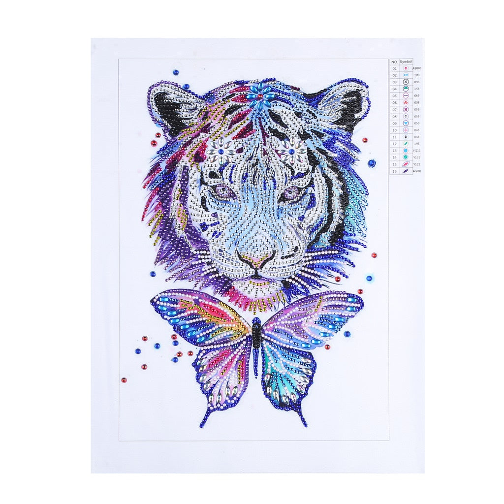 Tiger Butterfly  | Crystal Rhinestone  | Full Round Diamond Painting Kits