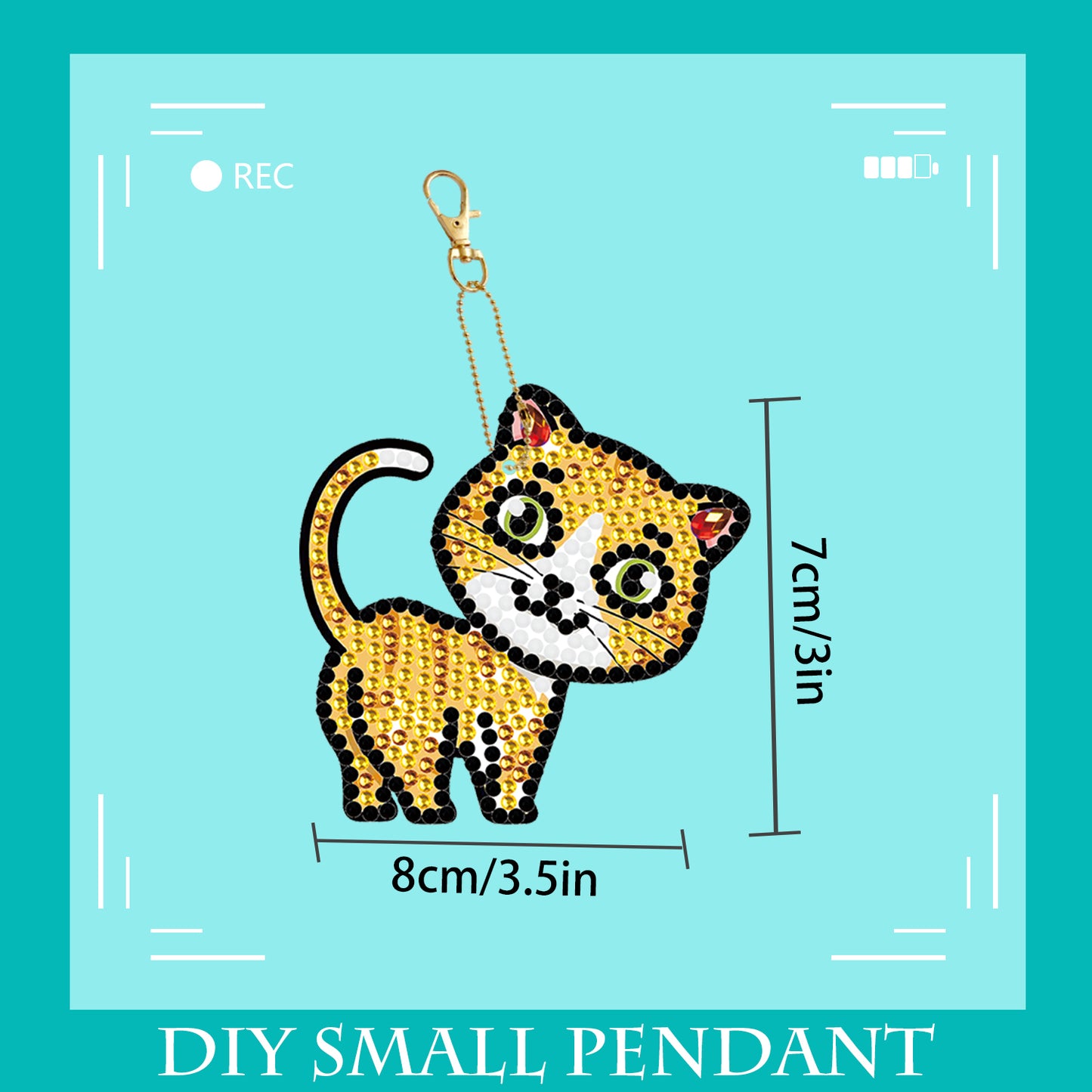 DIY keychain | Cat | Double-sided | Five Piece Set