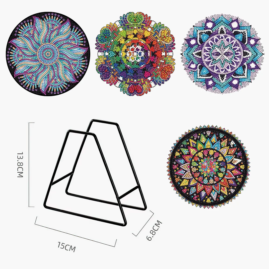 4PCS Diamond Painting Placemats Insulated Dish Mats | Mandala